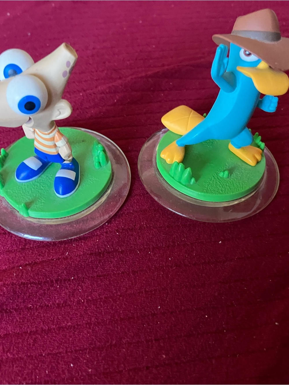 Blue Platypus and Beige Cartoon Action Figure Toy Set - Kids Play Figures